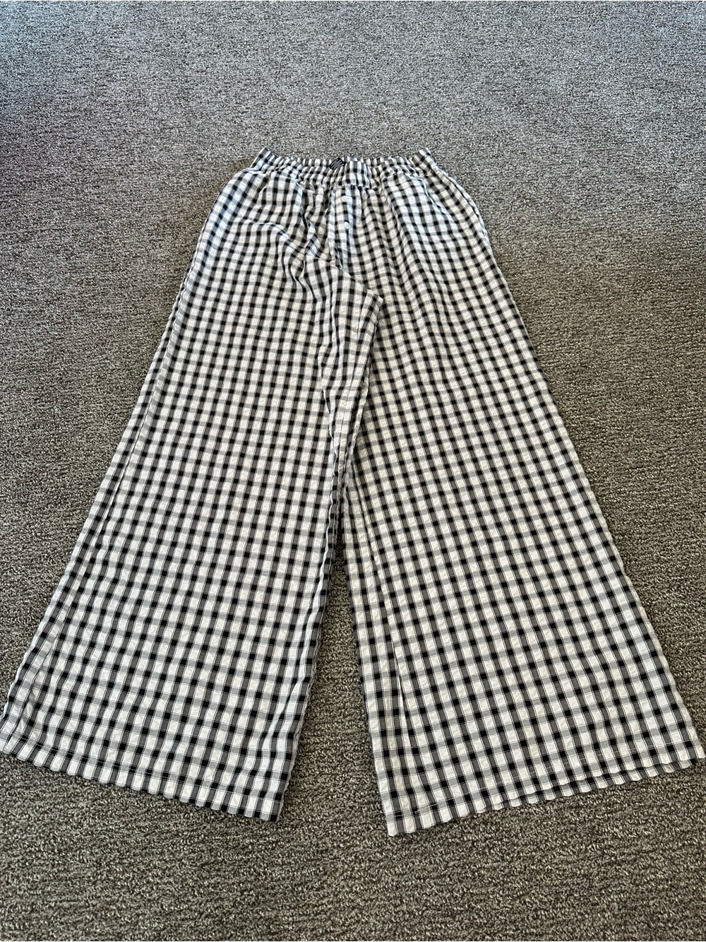 Sincerely Jules Black & White Gingham Wide-Leg Pants